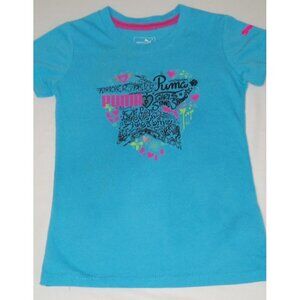 Girl Puma short sleeve t-shirt size small Blue Graphic Shirt